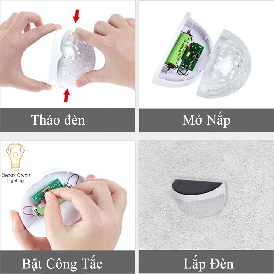 Đèn Led Gắn Tường Energy Green Lighting - Sử Dụng Năng Lượng Mặt Trời MT-107 - Chống Nước IP65 - Ánh Sáng Trắng , Vàng