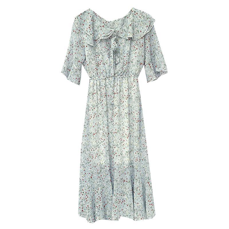 ❤New products❤Ladies floral dress, female summer, waist waist, thin temperament, fairy skirt, literary chiffon dress, doll collar princess dress | BigBuy360 - bigbuy360.vn