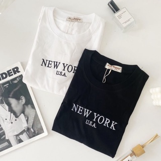 ☘️ áo thun say happy thêu newyork ☘️