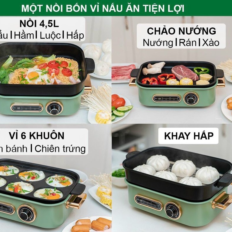 NỒI LẨU NƯỚNG ĐA NĂNG CAO CẤP 4 IN 1 SEKA SK86