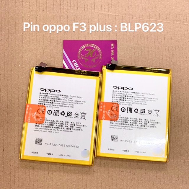 Pin oppo F3 plus zin : BLP623