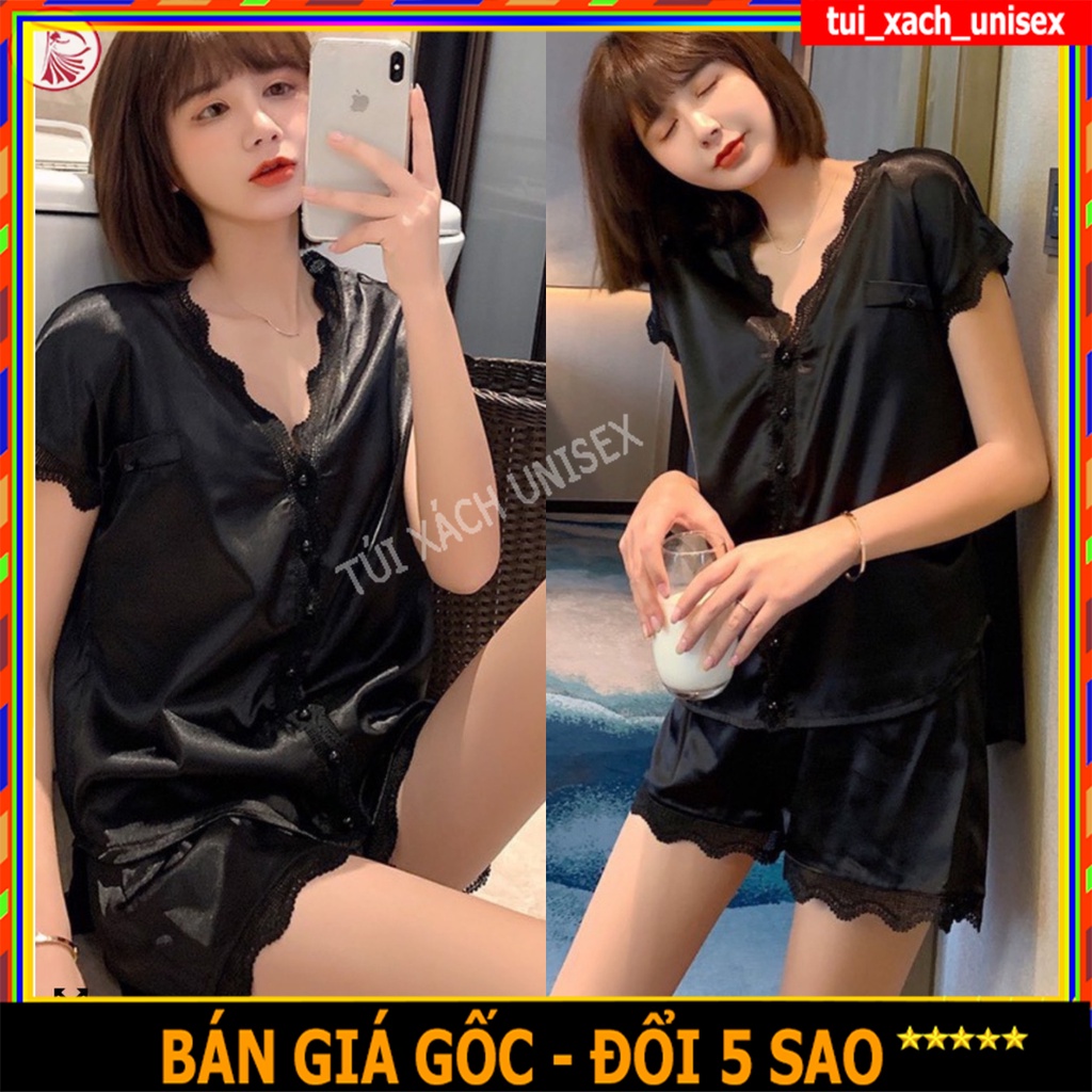 ❤️ CHẤT LỤA SATIN CAO CẤP - BAO ĐẸP ❤️ Đồ ngủ sexy / Yếm ngủ dập ly / Quần Đùi áo dây cột nơ nữ Mềm Mịn Dễ Thương SL