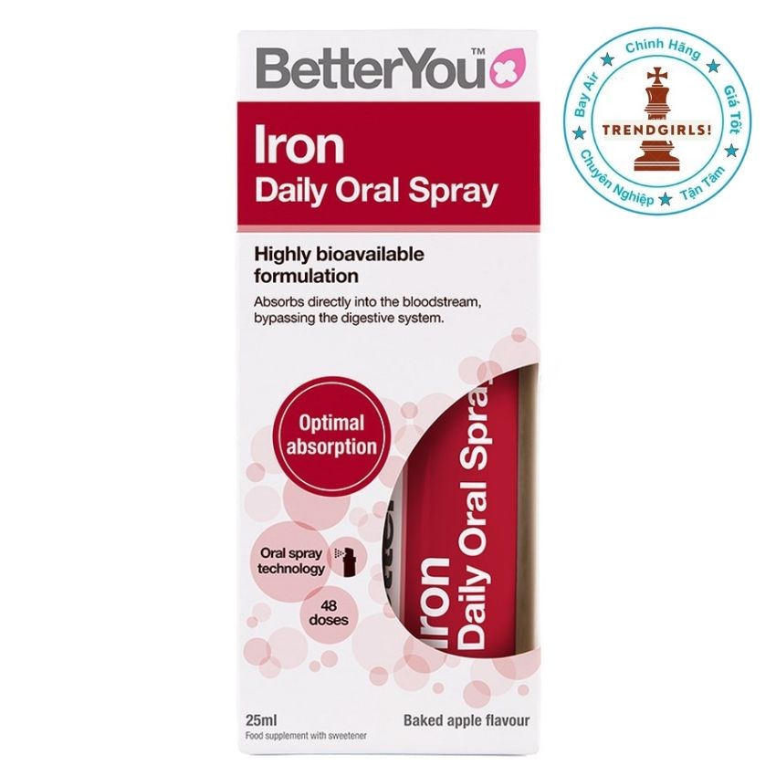 Sắt Dạng Xịt Cho mẹ và Bé Better You Iron Daily Oral Spray 25ml của Anh