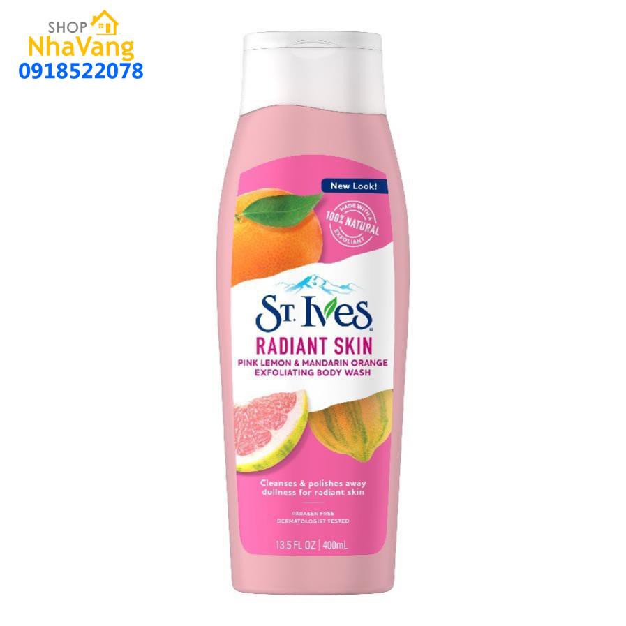 HCM Sữa tắm làm sáng da Hương Cam Chanh St. Ives Even & Bright body wash 400m