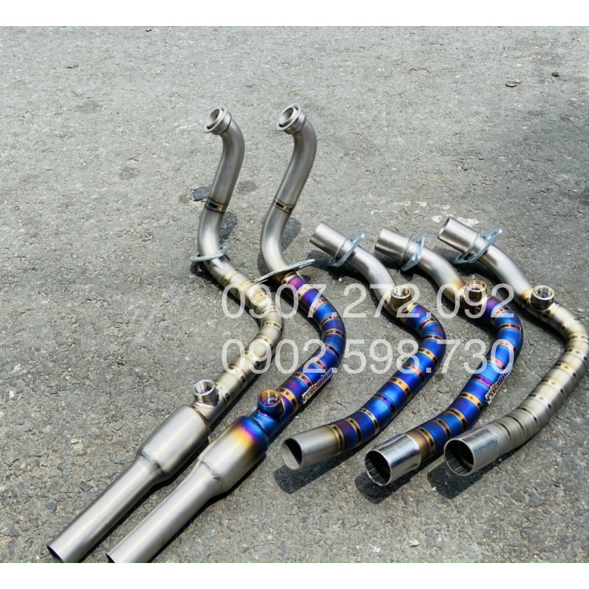 Cổ pô TITAN 4ROAD xịn VẪY CÁ VÀNG LÊN MÀU SẴN phi 27mm X 1,5mm dành cho SH Ý , DYLAN