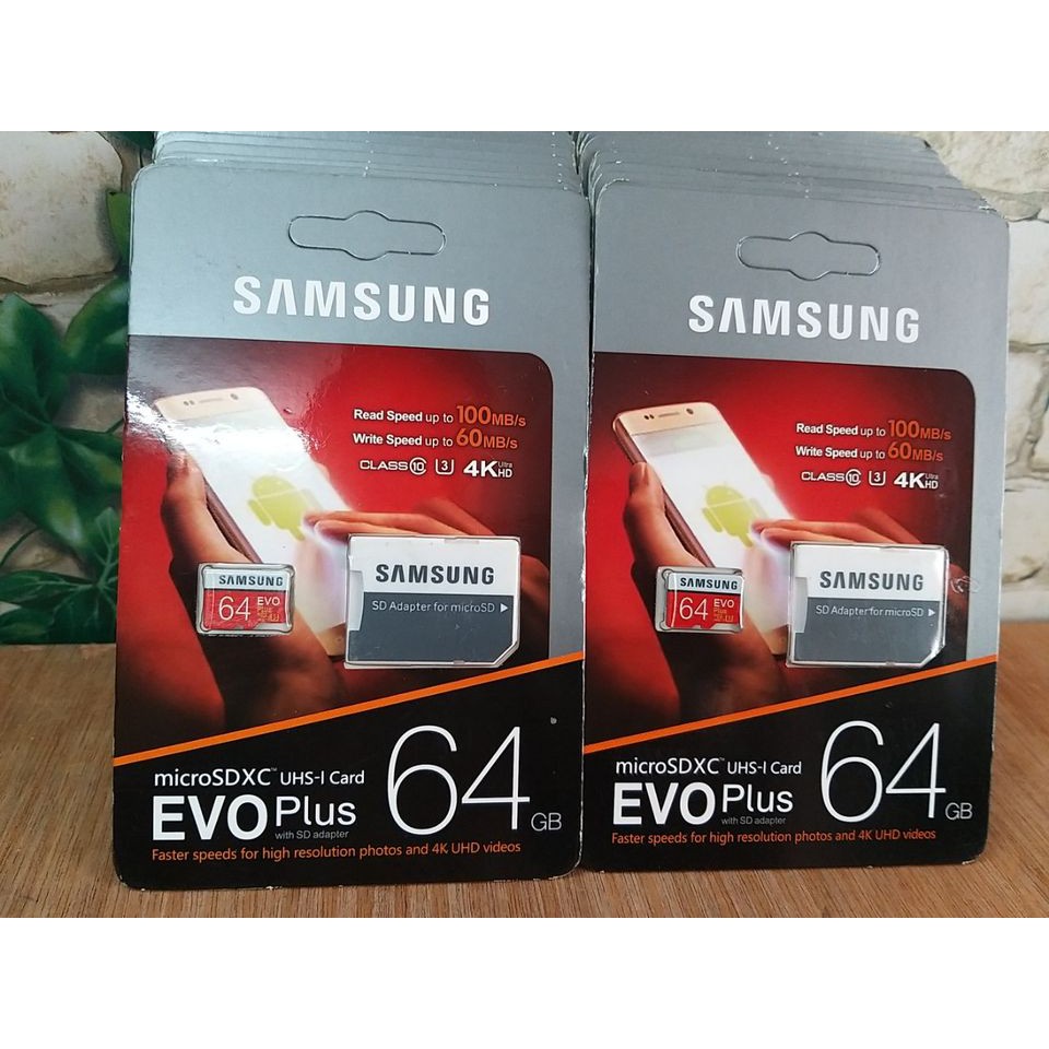 Thẻ nhớ Samsung 64GB - 32GB tốc độ cao up to 95MB/s (Đỏ) thẻ + Adapter | BigBuy360 - bigbuy360.vn