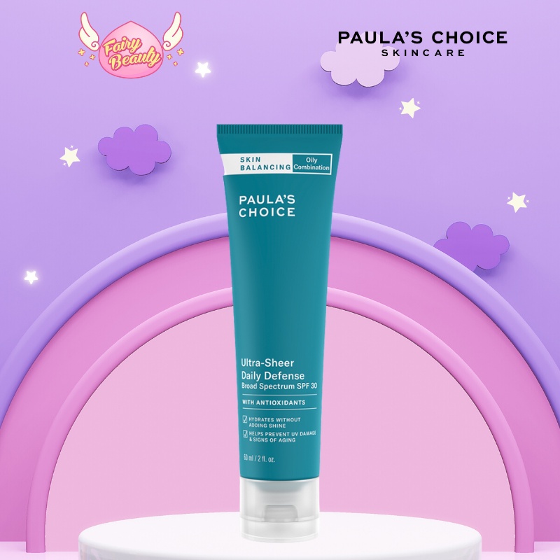 [PAULA'S CHOICE] Kem Chống Nắng Hóa Học Cho Da Dầu Mụn Skin Balancing Ultra - Sheer Daily Defence SPF 30 60ml (Mã 1560)