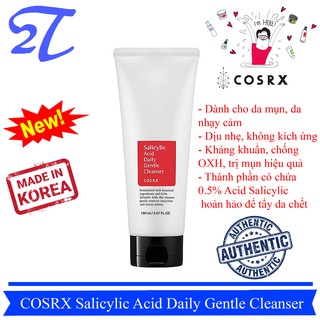 Sữa rửa mặt cho da mụn nhạy cảm Cosrx Salicylic ACID Daily Gentle Cleanser 150ml