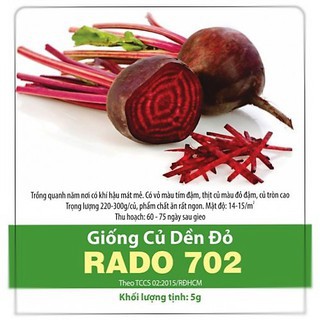Gói 5g hạt giống củ dền đỏ rado 702, trồng quanh năm nơi có khí hậu mát mẻ