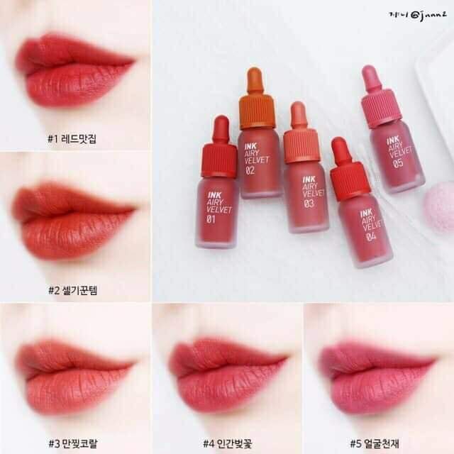 💋💋💋SON INK MẪU MỚI SIÊU HÓT😍 🍀🍀🍀Son kem lì Peripera Airy Ink Velvet Tint 2019