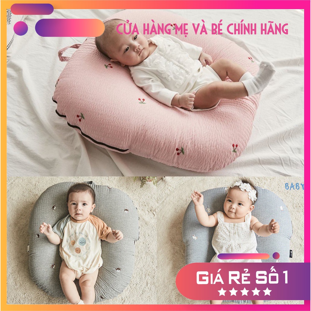 Gối chống trào ngược Rototo Bebe vỏ gối Ripple nhăn cho bé sơ sinh kèm túi đựng