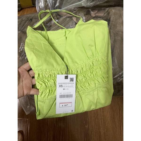 Váy 2 dây xanh zara dư xịn