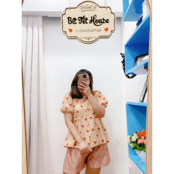 Set Babydoll trái dâu Bigsize