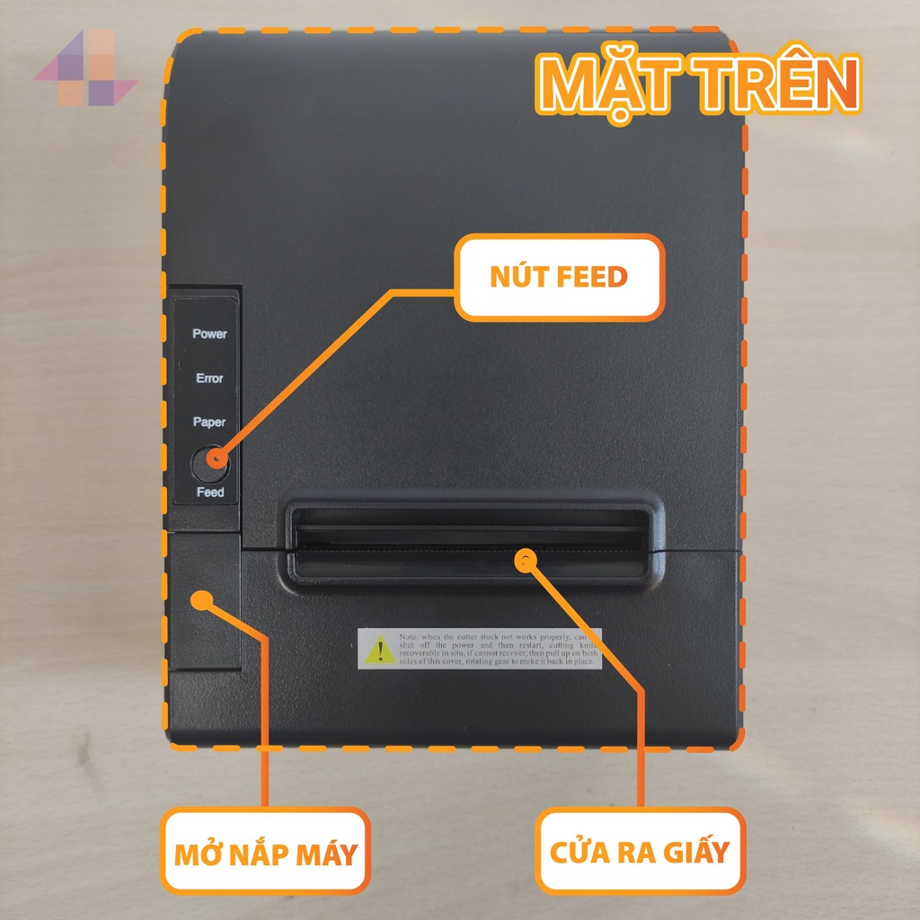 Máy in bill qua điện thoại K80 USB/LAN,in giấy in bill có keo, đơn livestream TPOS,chotdon, Sapo, KiotViet, Sổ bán hàng