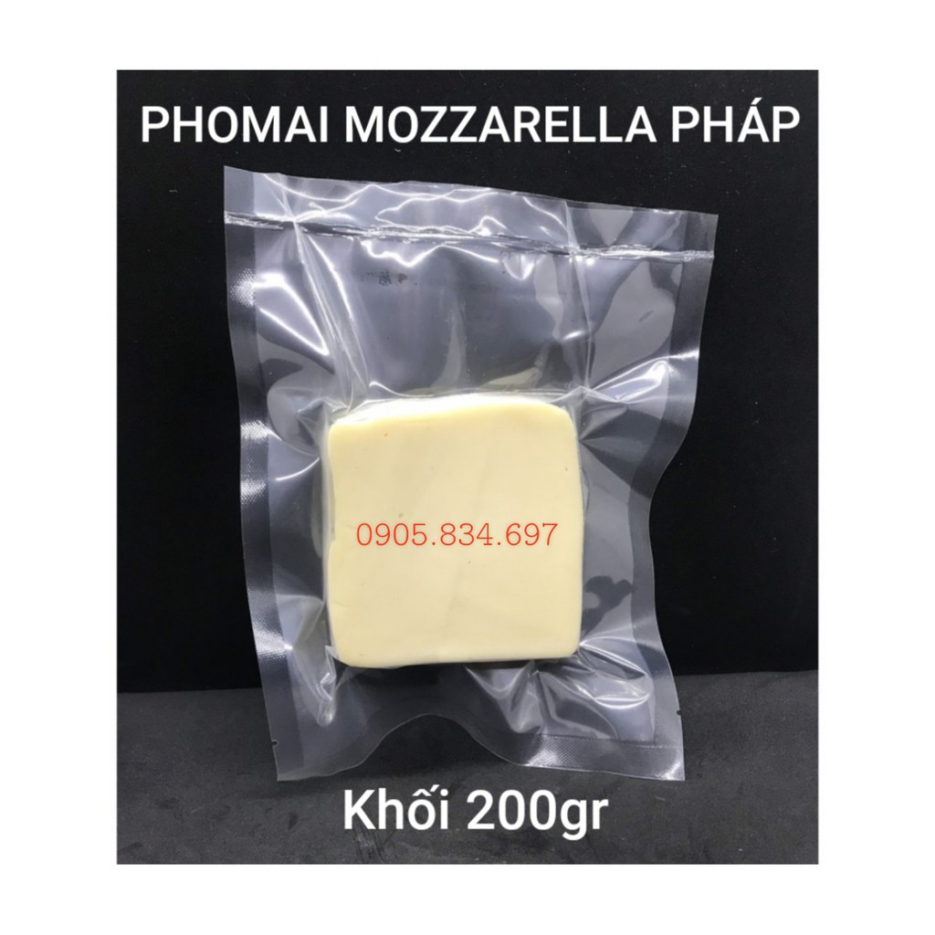 Khối 200gr Phô Mai Mozzarella Pháp CAO CẤP - Làm Phomai Que, Pizza, Hot Dog, Phủ Tokbokki -TÁCH TỪ TẢNG 2.5KG - DATE 12/