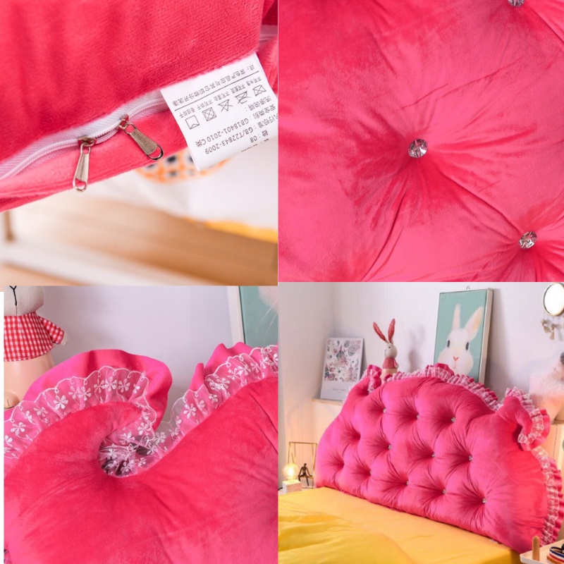 Gối tựa đầu giường mẫu hoàng đính khuy tai thỏ kích thước 1.5m và 1.8m