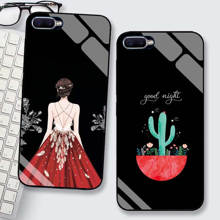 Ốp Lưng OPPO A7, F9, A12, A5s Lưng kính cường lực Sang Trọng, Sáng Bóng