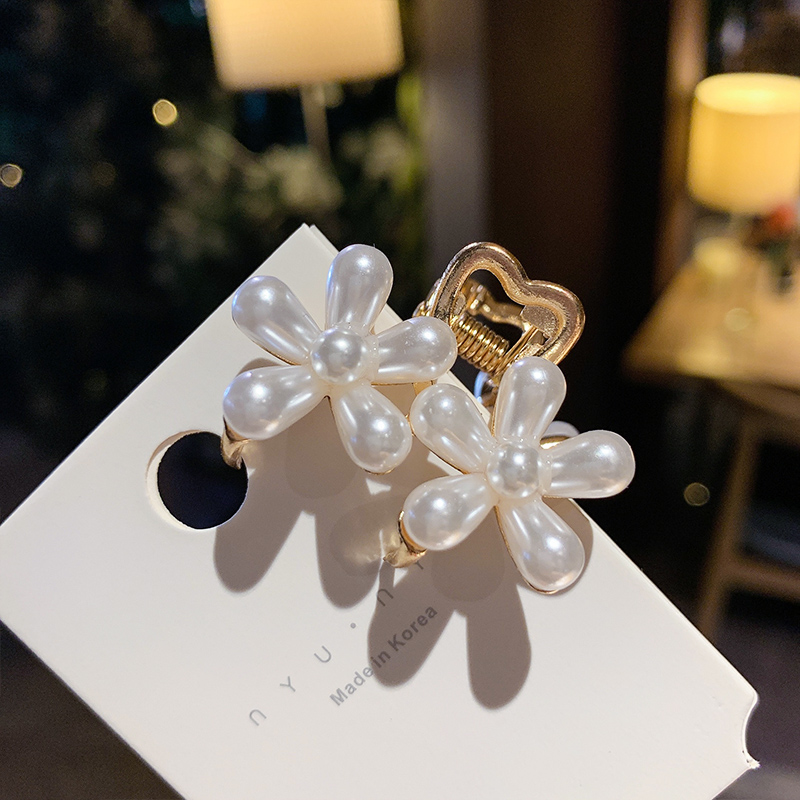 Kẹp Tóc Hình Hoa Đính Ngọc Trai Nhân Tạo Phong Cách Hàn Quốc