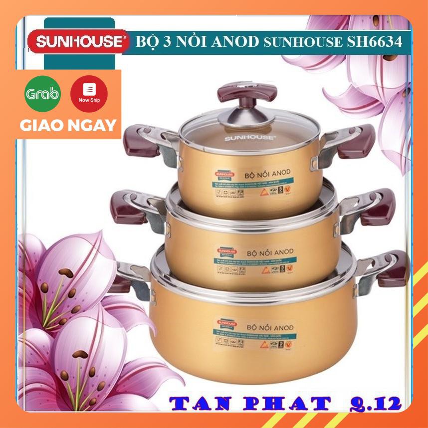 Bộ nồi nhôm ANOD sunhouse SH6634