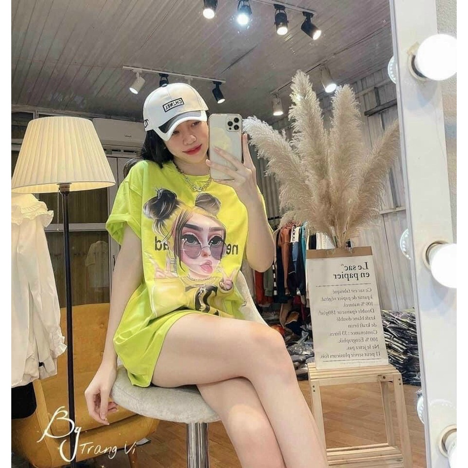 [Sales FreeShip] Áo Thun Phông Kèm Túi Zip Cho Nàng Tự Tin Dạo Phố, Áo Thun From Rộng In Hoạ Tiết CuTe