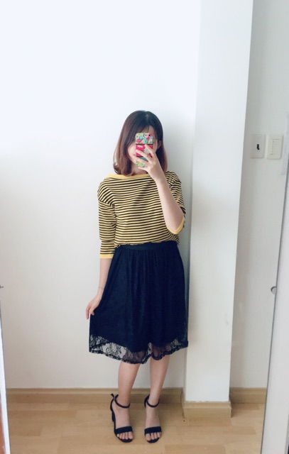 Chân váy ren 2 lớp ( hình thật)