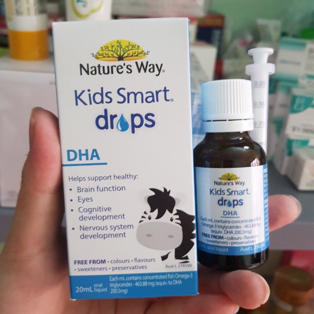 Kids Smart Drops DHA Nature's Way 20ml, DHA cho bé từ sơ sinh