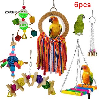 Bộ 6 đồ chơi nhai gặm treo lồng dành cho chim vẹt