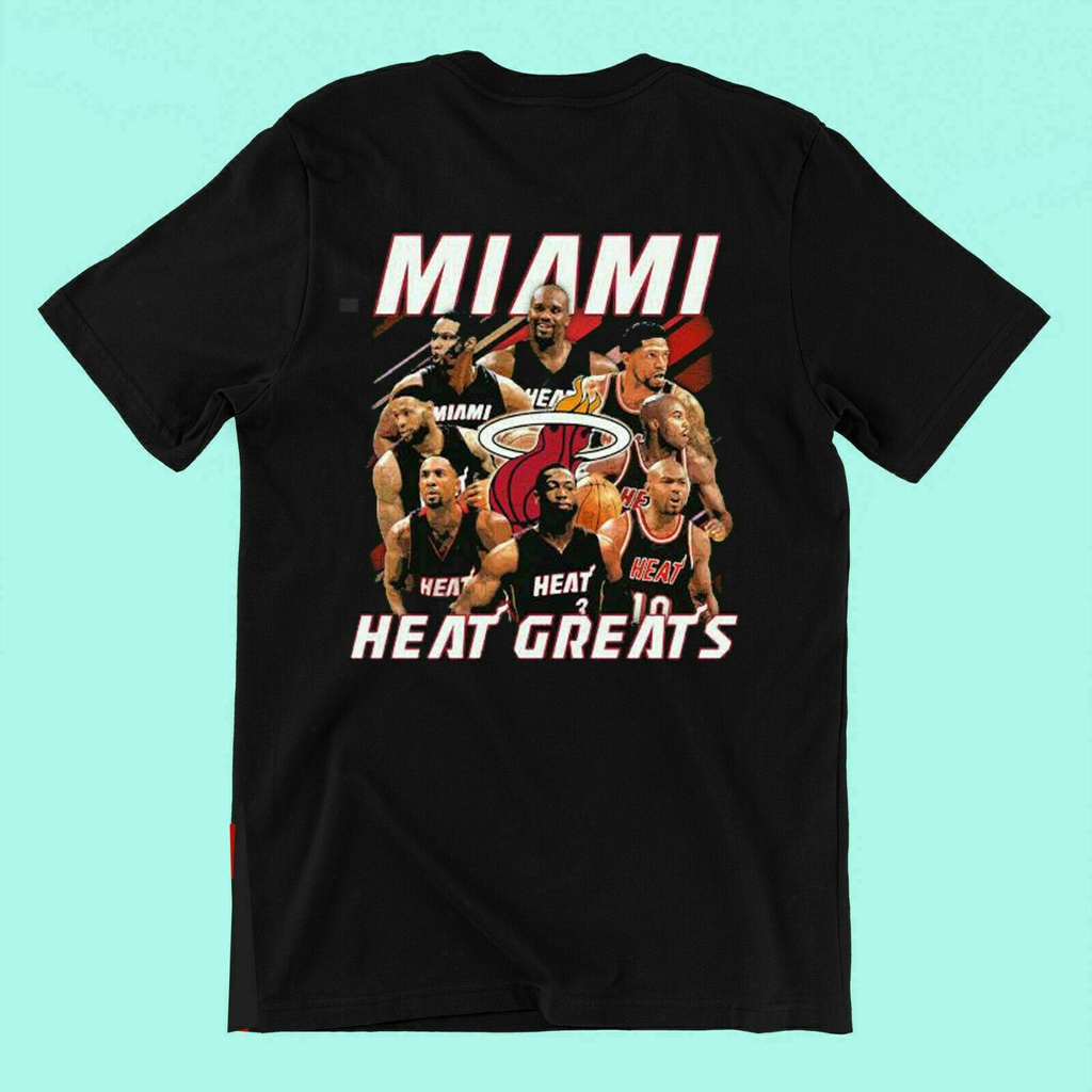 Miami Heat Basketball Greats Áo thun thường ngày Thoải mái Gildan Thương hiệu Tee
