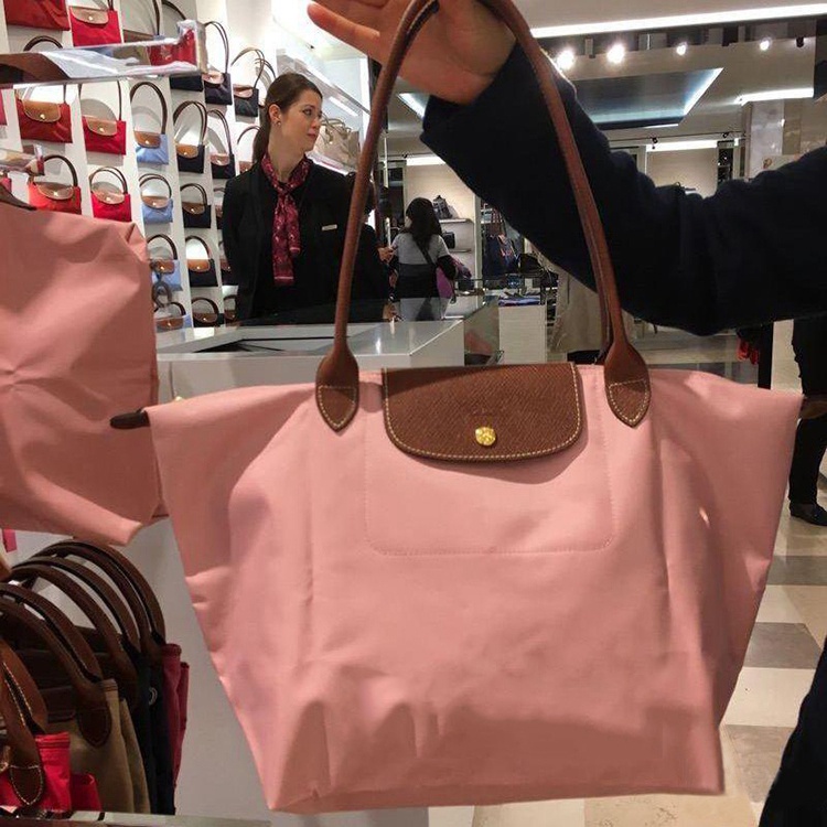 Longchamp Túi Xách Mua Sắm Chính Hãng neo Le Pliage Tai Dài  Chống Thấm Nước Có Thể Gập Lại