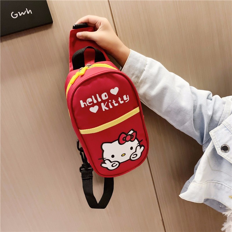 Túi Đeo Trước Ngực Vải Canvas In Hình Doraemon / Người Nhện / Mèo Máy / Mèo Máy Dễ Thương Cho Bé