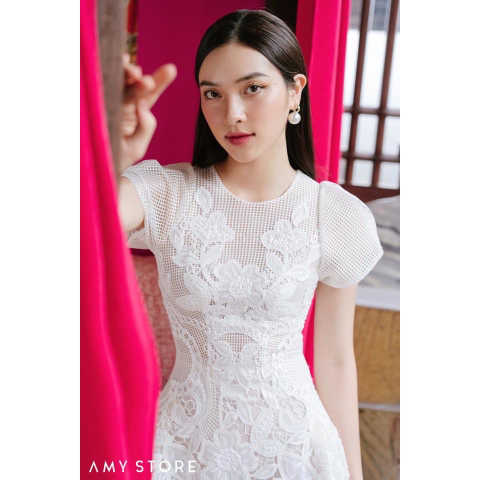Đầm chữ A ren cao cấp Amy
