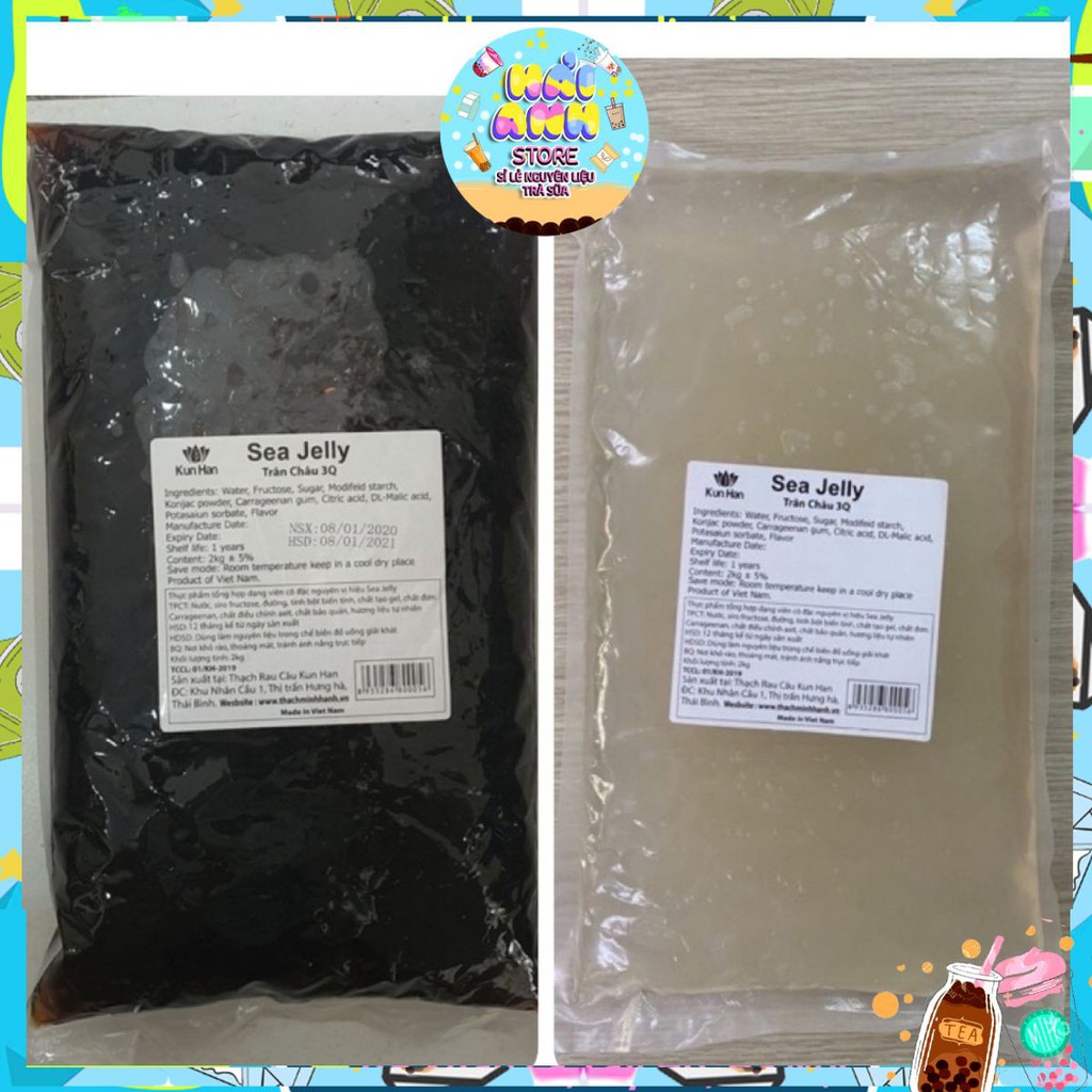 Trân Châu 3Q Sea Jelly (Minh Hạnh) (2kg) (Nguyên vị TRắng/Caramel) ✔