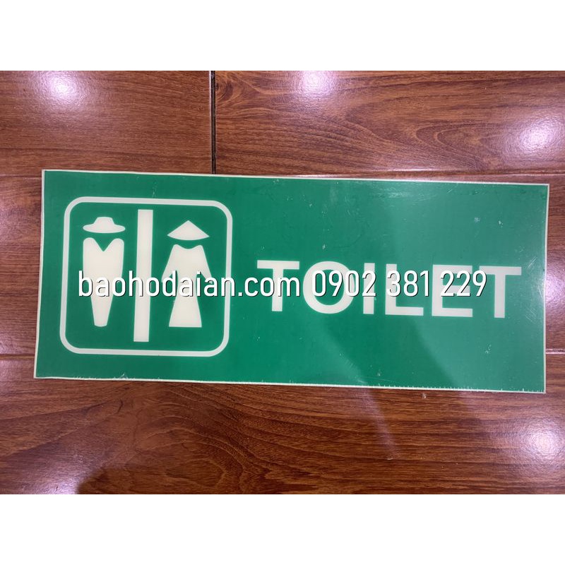 Biển chỉ dẫn nhà vệ sinh nhựa dạ quang PVC Toilet