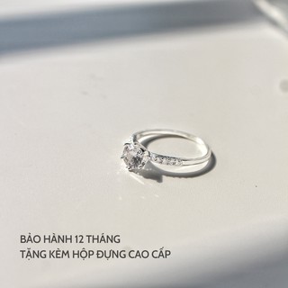 Nhẫn bạc nữ đính đá 6 trấu Krystal Ring Miuu Silver