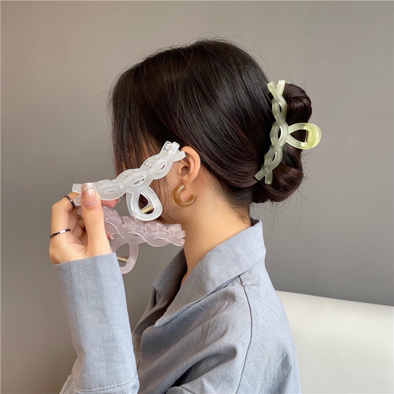 Kẹp Tóc Nhựa Thiết Kế Đơn Giản Nhiều Màu Thời Trang Tùy Chọn Cho Nữ