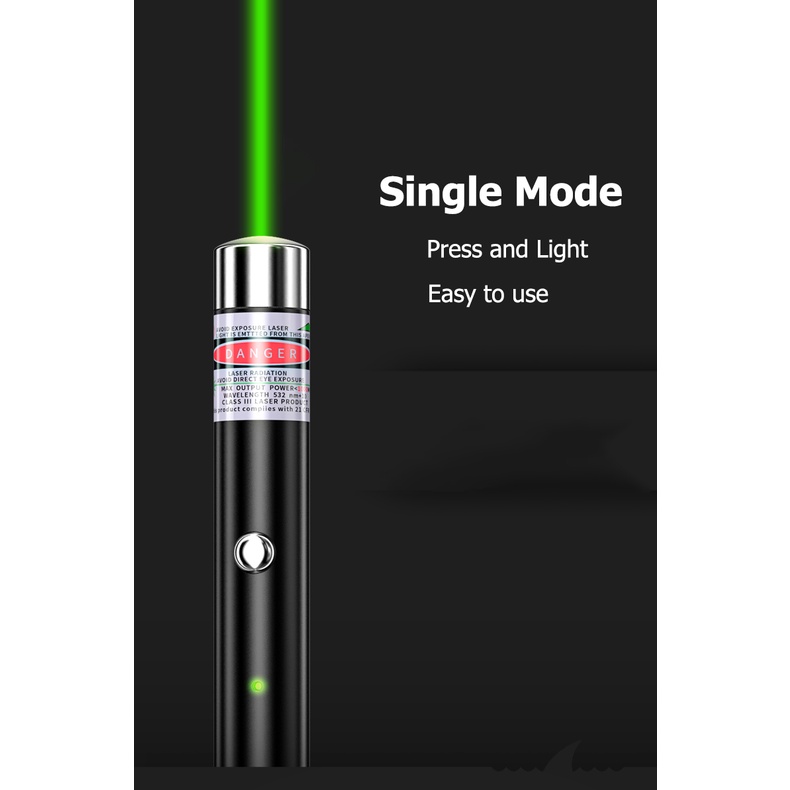 Đèn pin laser SMILING SHARK 1955 màu xanh lá cây / đỏ / tím có thể sạc lại USB
