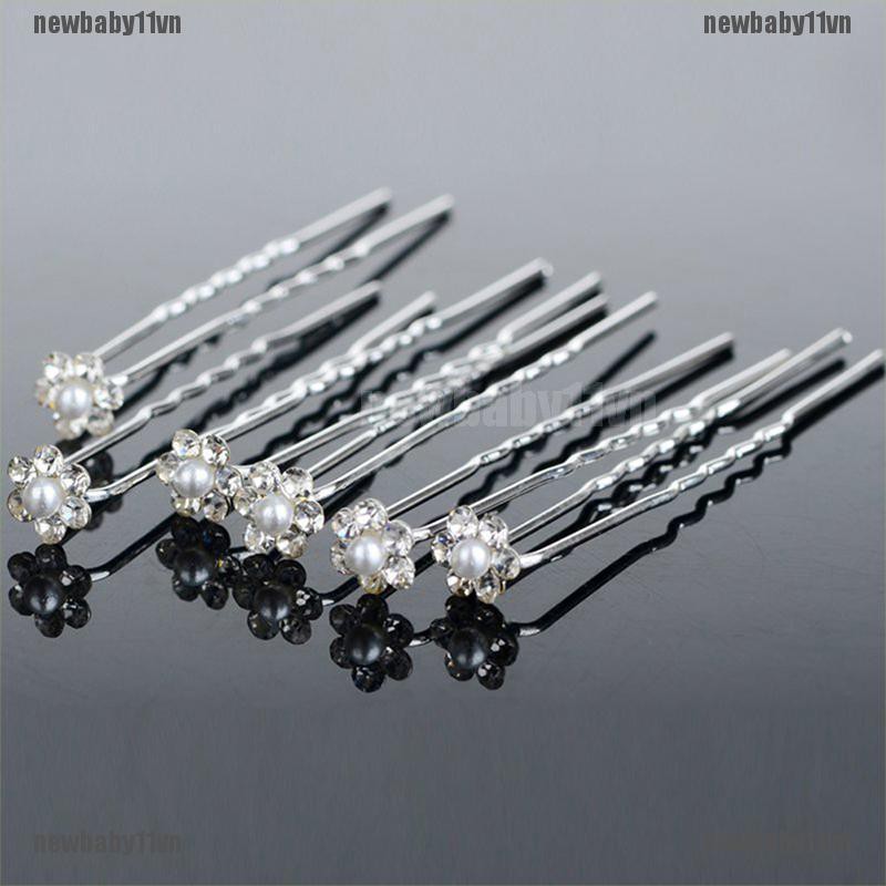 Set 40 Trâm Cài Tóc Hình Hoa Đính Ngọc Trai Nhân Tạo Thời Trang