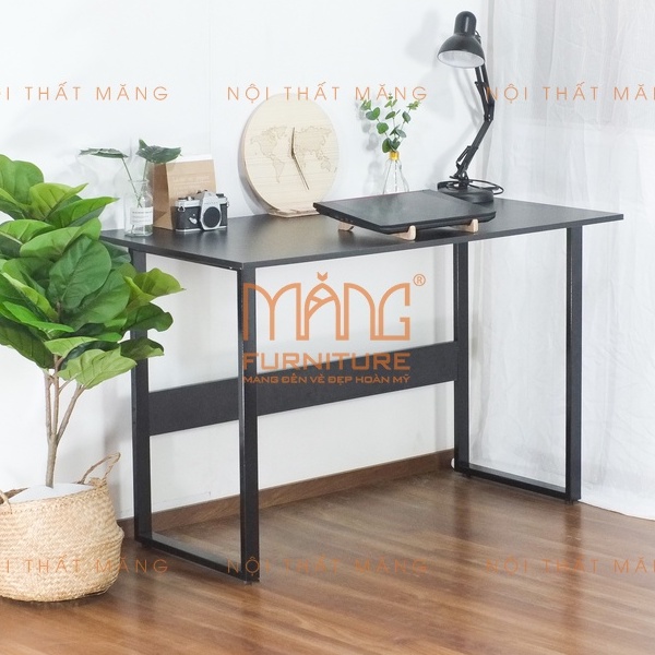Bàn làm việc, bàn gaming chân sắt mạ tĩnh điện chữ U kt 1m2 - CHÂN TRẮNG
