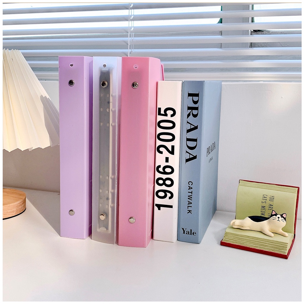 Sổ Binder Còng A5 Trái Tim Heart Card Collect Book Màu Trơn Có Thun Gài