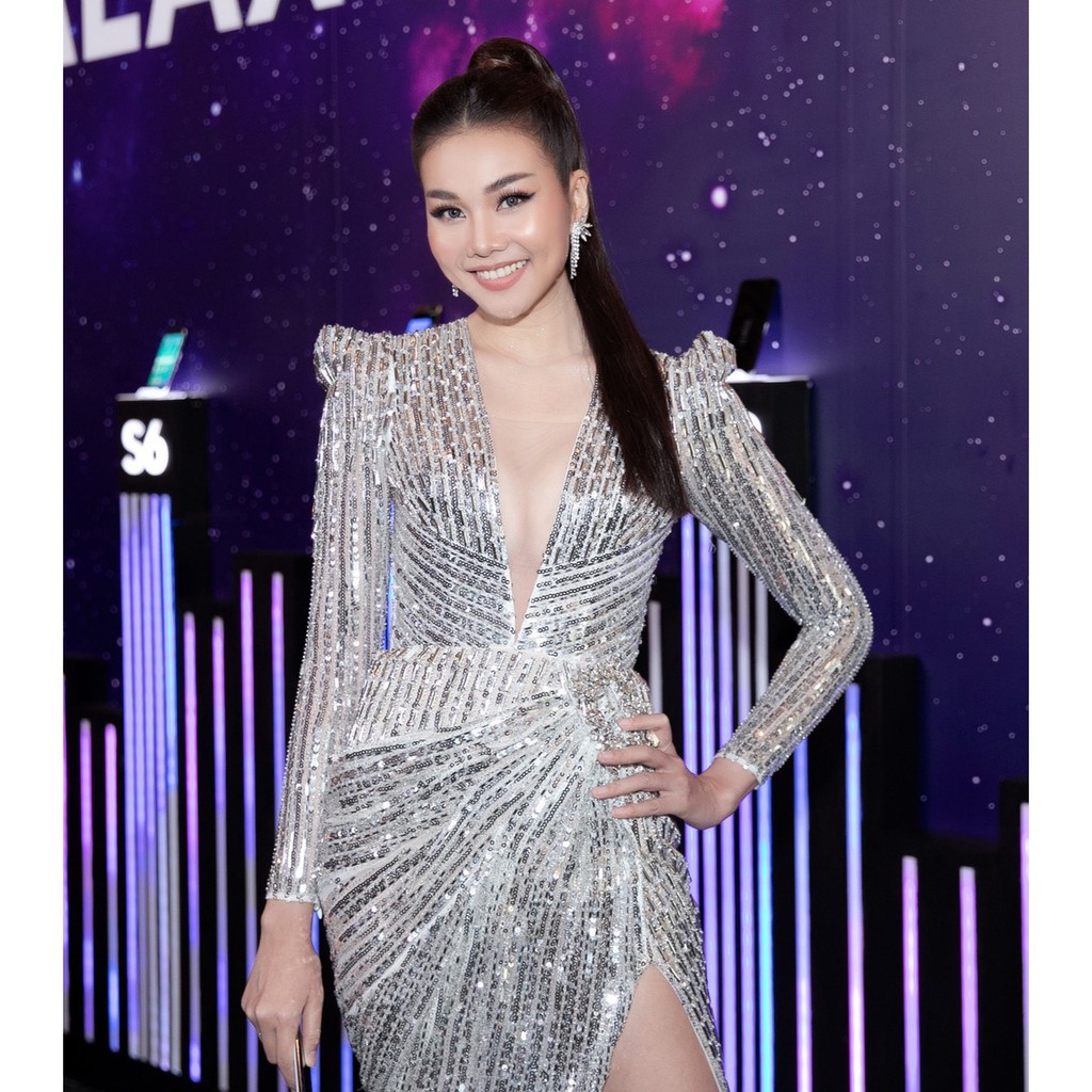 Đầm dạ hội kim sa thiết kế sang trọng cao cấp