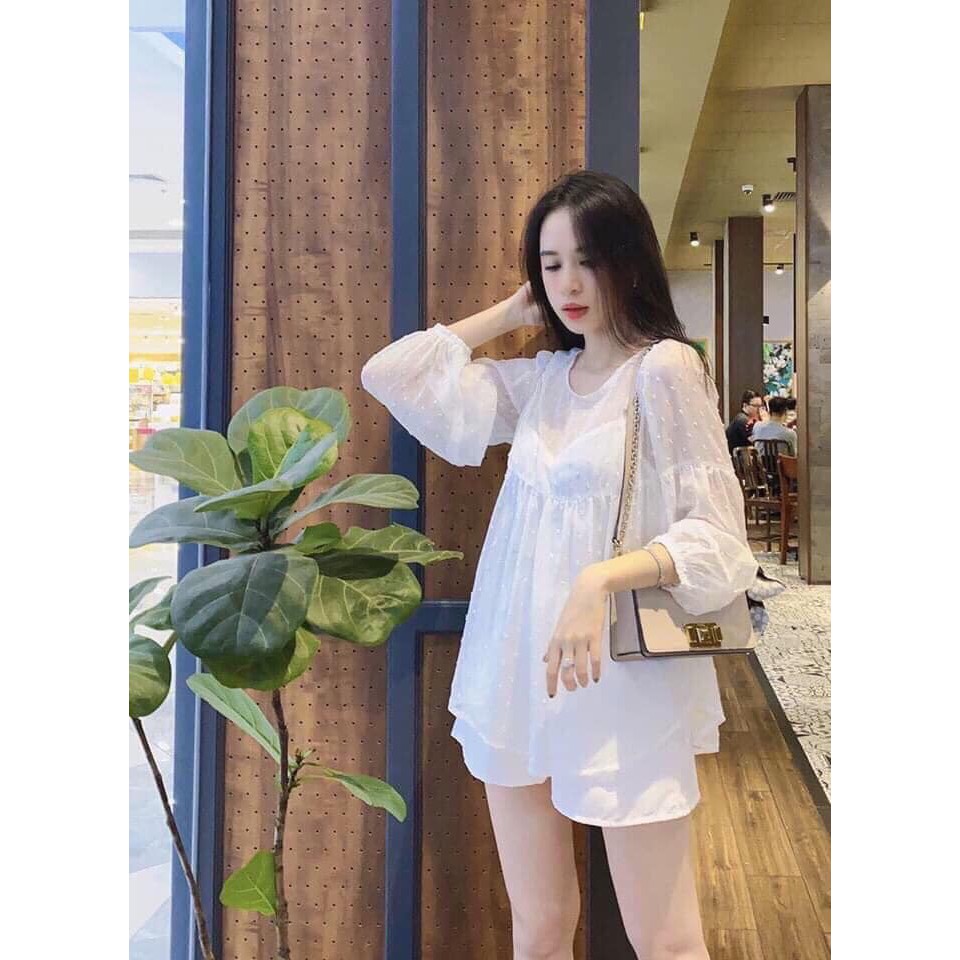 Set áo tay lỡ và quần lửng