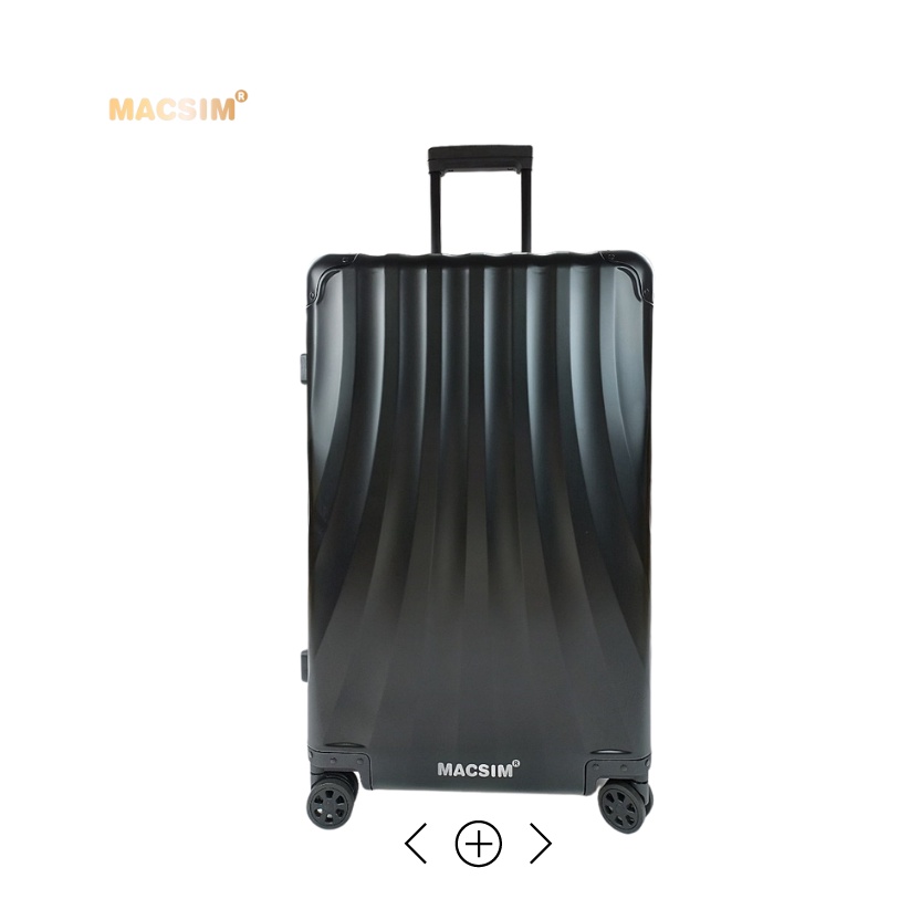Vali du lịch cao cấp chất liệu hợp kim nhôm nguyên khối MS1307 nhãn hiệu Macsim màu đen cỡ 28inches