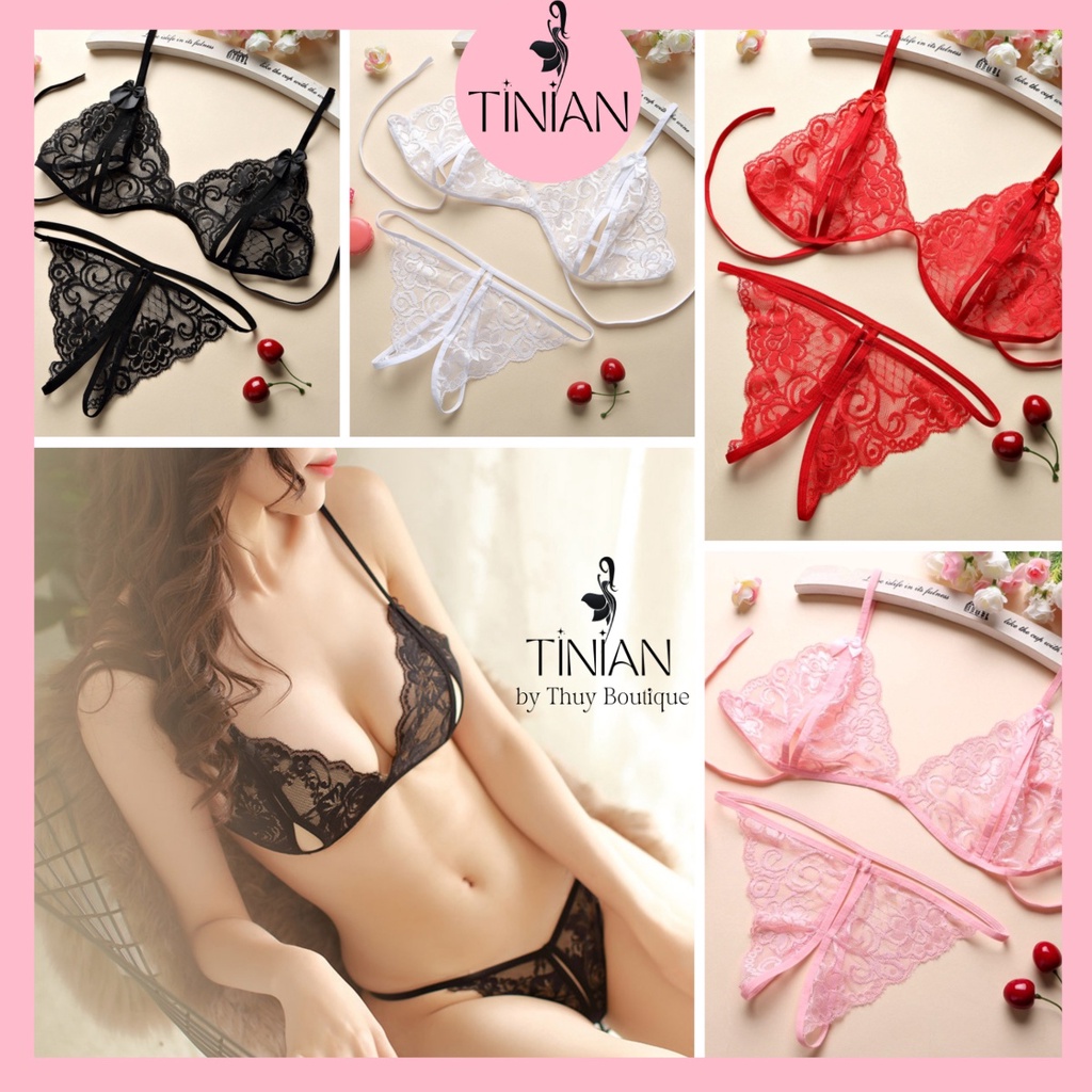 Bộ đồ lót sexy TINIAN đồ ngủ ren xuyên thấu gợi cảm gợi tình xẻ đáy quyến rũ