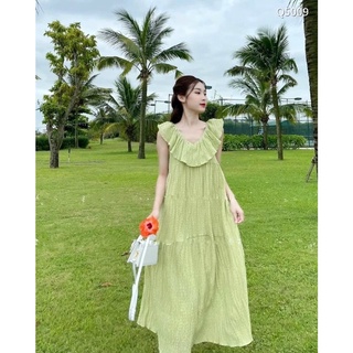 Váy babydoll bèo dáng xoè XANH BƠ