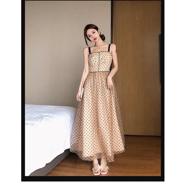 (FREE SHIP) ĐẦM LƯỚI BI HAI DÂY CỰC HOT XINH NHƯ CÔNG CHÚA HHP