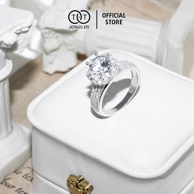 Nhẫn Bạc Nữ s925 Bạc Ý Sang Trọng - T&amp;T Jewelry cao cấp NN066