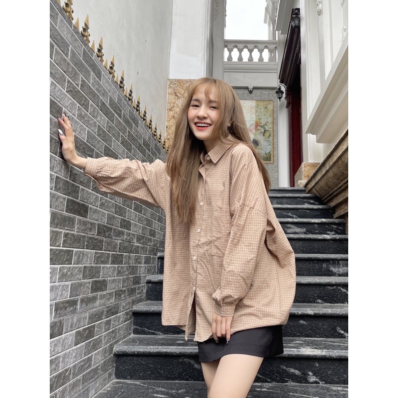 Áo sơ mi kẻ CARO NHÍ tay rộng - 5 nàu kẻ | BigBuy360 - bigbuy360.vn