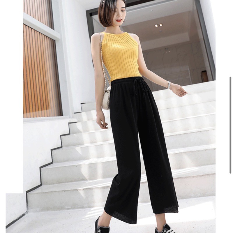 Quần thun ống rộng gân tăm chất liệu cực đẹp