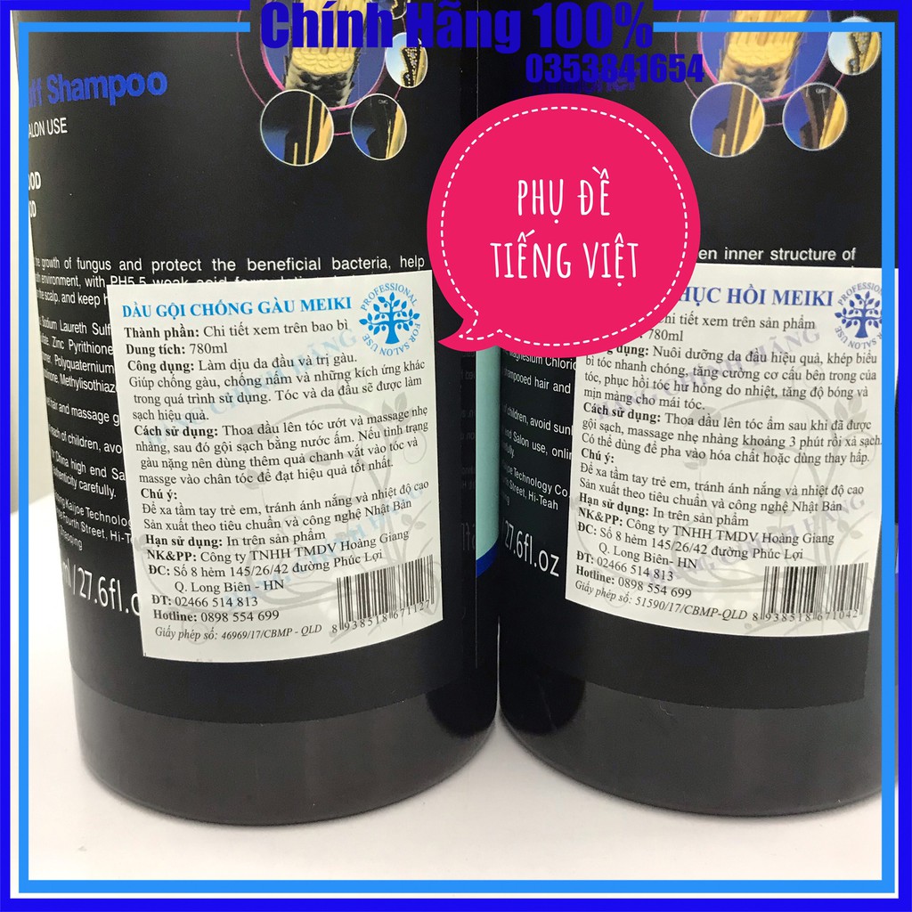 Meiki dầu gội trà xanh meiki ức chế gàu da đầu dầu phục hồi giữ ẩm sâu, Mỹ phẩm tóc yến nhi DG20