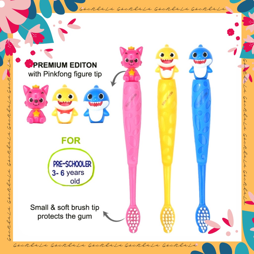 Bàn chải đánh răng Baby Shark cho bé 3-6 tuổi